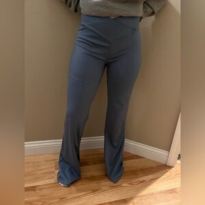 Aeropostale Blue Grey Crossover Flare Leggings
